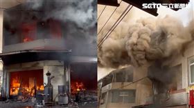 民宅內疑似堆放大批金紙，火勢一發不可收拾現場濃煙不斷竄出。（圖／翻攝畫面）