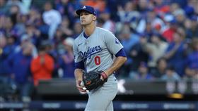▲道奇先發投手佛萊爾提（Jack Flaherty）僅投3局失8分。（圖／路透社／達志影像）