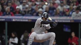 ▲索托（Juan Soto）首打席炸裂2分砲，第2打席差點被爆頭。（圖／美聯社／達志影像）