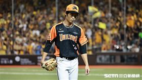 ▲中職35年台灣大賽G1，統一獅投手林詔恩中繼0.2局失1分退場。（圖／記者劉彥池攝影）