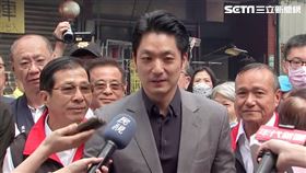 ▲蔣萬安出席葫蘆寺恭祝觀音佛祖出家紀念日暨捐贈儀式前受訪