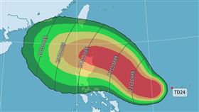 熱帶性低氣壓TD24、準潭美颱風10/21 08:00。（圖／翻攝自中央氣象署）