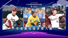▲2024中華職棒年度最佳進步獎，入圍選手有莊昕諺、曾頌恩、陳柏豪。（圖／中職提供）
