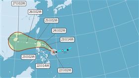 氣象署今天發布颱風生成訊息，原位於菲律賓東方海面的熱帶性低氣壓，於今天凌晨2時發展為輕度颱風。（圖／翻攝自氣象署）
