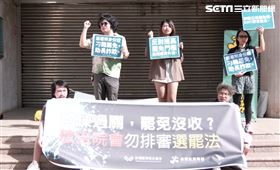 台灣公民陣線22日赴立院開記者會抗議藍營修選罷法