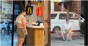 ▲網紅直接Cos成主角小傑的黑化版本「大傑」，衝到麥當勞門市搞笑點餐。（合成圖／翻攝自Threads）

