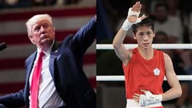 川普暗指林郁婷是跨性別者。（組合圖／翻攝自美國白宮臉書、中華奧會提供）