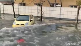 中國，沿海，海水倒灌，渤海（圖／翻攝自微博）