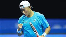 台灣網球好手許育修在海碩盃男單首輪擊敗日本好手，拿下個人生涯海碩盃男單會內賽首勝。（圖／海碩整合行銷提供）