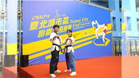 臺北城市盃跆拳道邀請賽代言人吳庭瑜（右）、蔡和軒（左）。（圖／主辦單位提供）