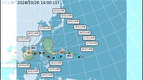 康芮颱風、潭美颱風路徑動態 圖／中央氣象署