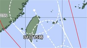 氣象粉專「觀氣象看天氣」今（27）天下午貼圖發文，日本氣象廳剛剛最新的預測，康芮颱風將於11/1(五)從宜蘭登陸。（圖／翻攝自觀氣象看天氣）