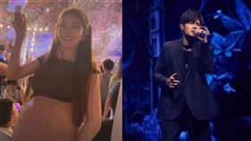 女網紅接近預產期仍去看周董演唱會，她老公幫她訂了兩台救護車場外待命。（組合圖／翻攝自beautrice__mok IG）