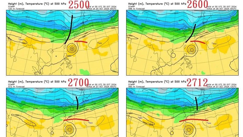 康芮颱風更往台灣而來！鄭明典4圖揭主因