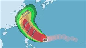 全台有望放2天颱風假？康芮暴風圈侵襲率「12地飆破90%」　中央氣象署