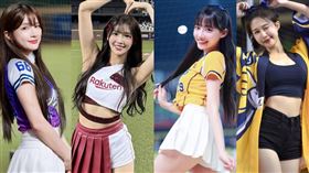 樂天女孩林岱縈（左起）、菲菲，和中信兄弟啦啦隊的少鹽、儀諪，都曾發生過合約糾紛，甚至欠薪。（合成圖／翻攝自林岱縈、菲菲、少鹽、儀諪臉書）