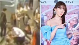  小嶋陽菜街頭遭「強抱」畫面曝光。（圖／翻攝自FNN NEWS YouTube）