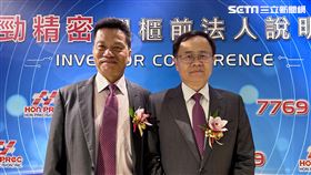 鴻勁精密董事長謝旼達（圖中）率經營團隊合影。（圖／記者王翊綺攝影）