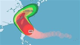 氣象署公布，全台各地120小時颱風暴風侵襲機率。（圖／翻攝自中央氣象署）
