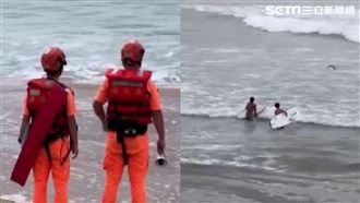 颱風前夕追求刺激！衝浪客冒險衝海被驅離