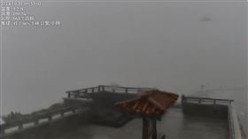 強颱康芮，合歡山，武嶺亭鏡頭君，吹歪，斷訊(圖／翻攝自合歡山武嶺亭即時影像)