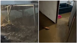 康芮侵襲！土石流沖進民宅…驚險畫面曝光