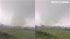 花蓮秀林鄉加灣部落有民眾目睹巨型龍捲風到處肆虐。（圖／翻攝畫面）