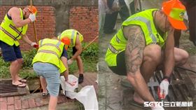 澳洲11名猛男主動加入側溝清疏防災作業。（圖／翻攝畫面）