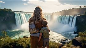 美國,尼加拉大瀑布,月神島,落水,AI生成