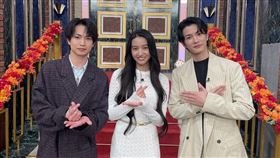 綱啓永（左）木村光希（中）渡邊圭祐（右）登綜藝節目宣傳新片。（圖／翻攝自shabekuri007ntv X）