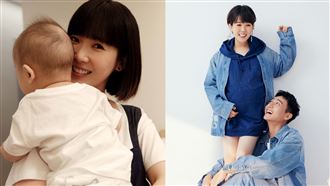 孫可芳抱兒忘了他長高　過門檻頭腳連2撞