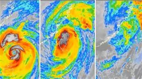 康芮颱風直球對決中央山脈後強度轉弱，颱風眼消失，最後煙消雲散。（翻攝中央氣象署臉書）