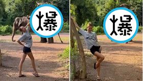 希臘公主闖18禁現場，性感姿勢擺拍！色色讓網友笑翻。（翻自IG）