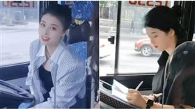 甜美女司機獲封「公車西施」！陸網友暴動搶搭：不想下車了。中國重慶市33歲邱姓女司機。