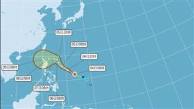 銀杏颱風,銀杏颱風路徑
（圖／氣象署）