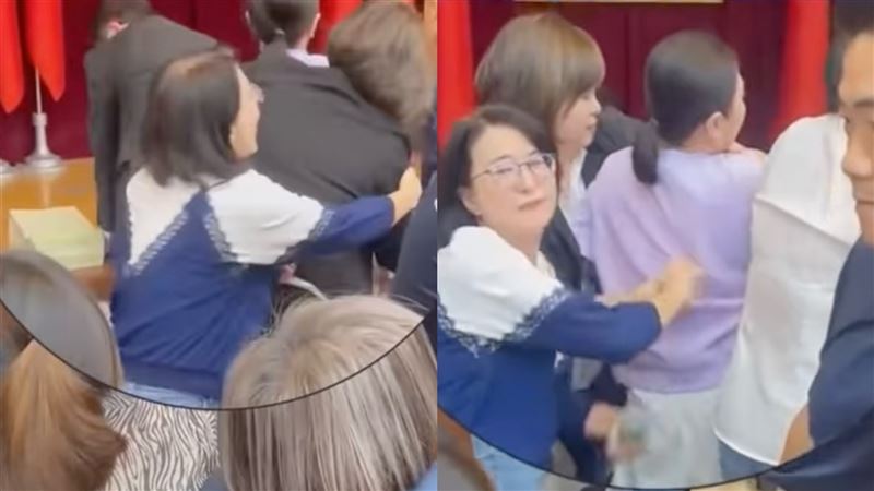 假推擠真碰瓷？王鴻薇拉綠委喊：有人推我