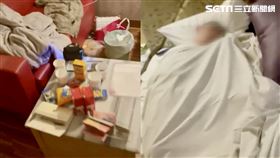 前老闆憤怒衝摩鐵找三弟，桌上擺滿毒品k盤，喊了15次名字，就是叫不醒。（圖／翻攝畫面）