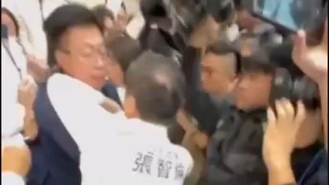 立法院上演全武行　綠委遭藍委鎖喉受傷