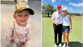 ▲川普孫女卡羅琳娜（左圖）戴上川普的競選帽子，凱亞（右圖右）則貼出與爺爺的合照助陣。（翻攝laraleatrump IG、kaitrumpgolfer IG）