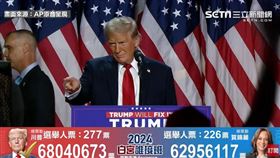 川普勝選感言。（圖／AP授權）