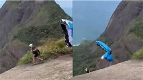 20年資深跳傘教練「降落傘沒開摔死」　從83層樓高墜崖全程被錄下（圖／翻攝自X）