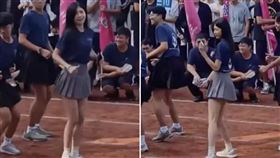 ▲一名正妹老師跟著學生大跳三振舞，引發網友暴動。（圖／翻攝自Threads）