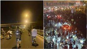 鄭州大學生最近流行「夜騎開封」，造成交通堵塞。