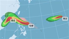 銀杏、桔梗、萬宜3颱風對台灣沒有影響。（圖取自氣象署網頁cwa.gov.tw）
