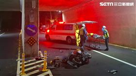 苗栗,苗36線,車禍,自撞,高鐵涵洞,死亡,騎士（圖／翻攝畫面）