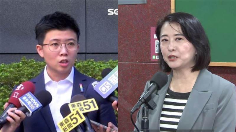 王鴻薇（右）批鼠患問題是民進黨自導自演在操作，苗博雅反問那為何北市府要買1噸的老鼠藥？