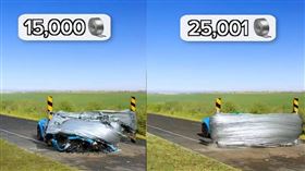 MrBeast實測藍寶堅尼與膠帶的對決。（圖／翻攝自MrBeast YouTube）