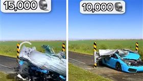 膠帶對決藍寶堅尼的跑車　（圖／翻攝自Youtuber《MrBeast》）