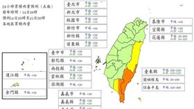氣象署最新風雨預測。（圖／氣象署）
