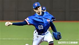 ▲世界12強棒球錦標賽台多大戰，台灣隊先發投手黃子鵬。（圖／記者劉彥池攝影）